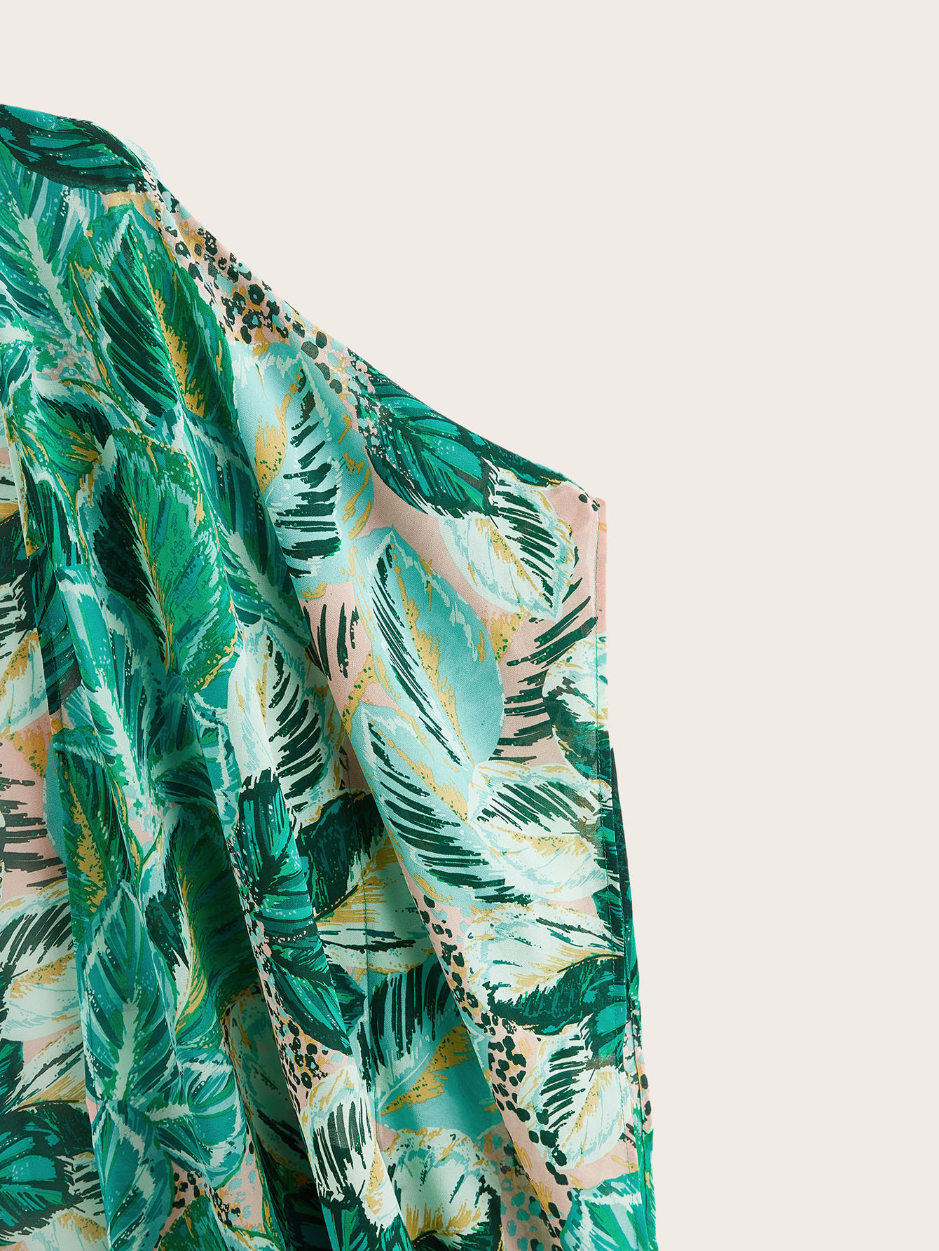 Tropical Asymmetrical Hem Tassel Detail Kimono SHEIN USA