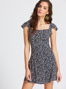 Criss Cross Calico Dress