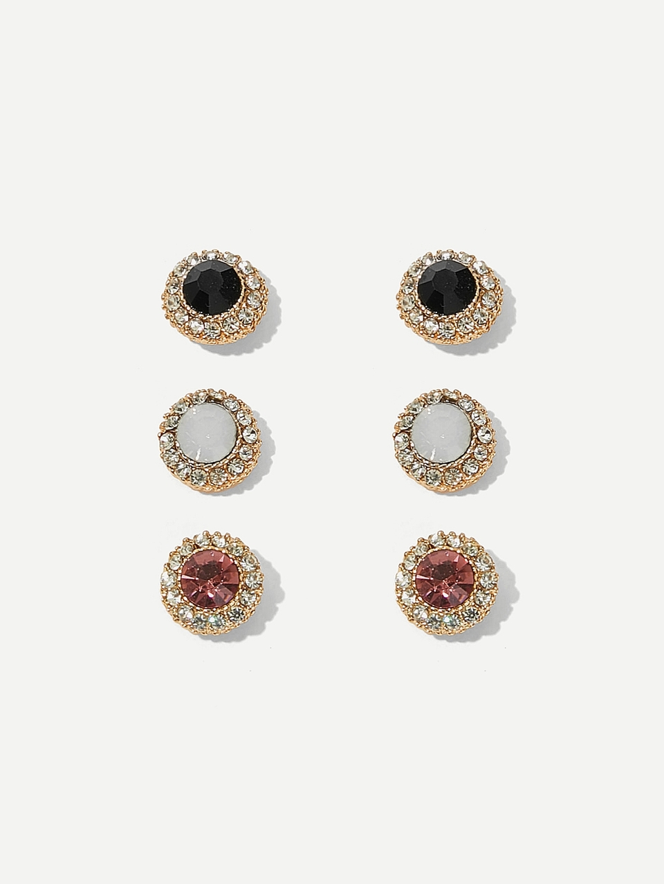 6pcs Mixed Color Crystal Stud Earrings, Colorful Earrings For Casual Daily Wear And Party Accessories