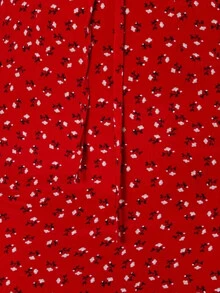 Ditsy Floral Off-the-Shoulder Smocked Mini Dress - Burgundy - View 7