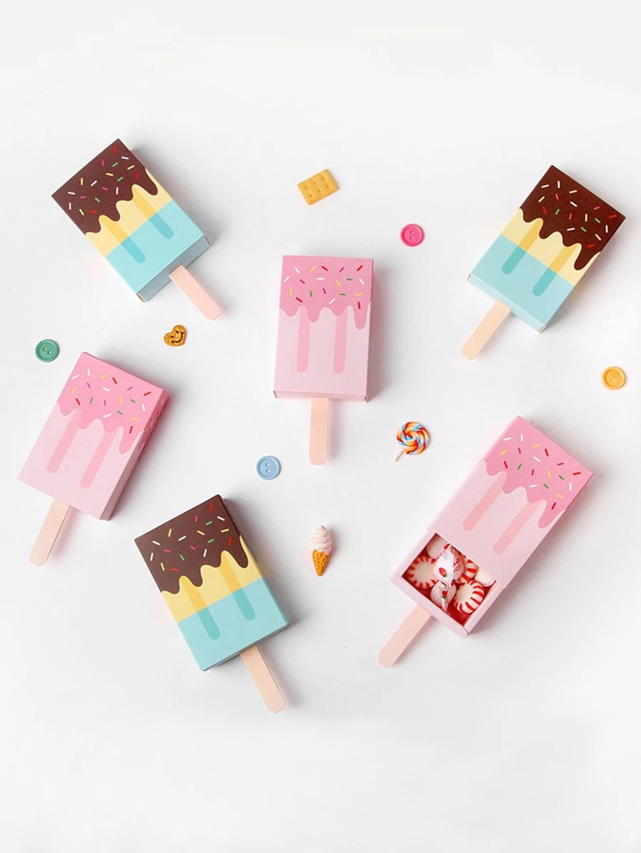 Ice Cream Candy Box 10pcs Wedding Party Gift Bags - Multicolor - View 1