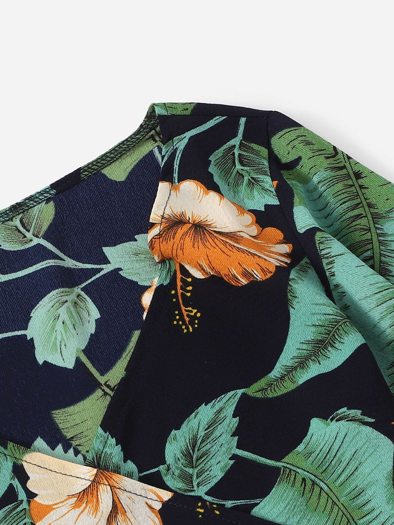 cheap floral print criss cross wrap knot top with shorts for