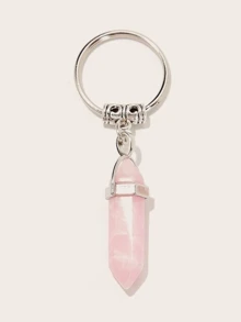 Crystalline Pendant Keychain - Pink - View 2