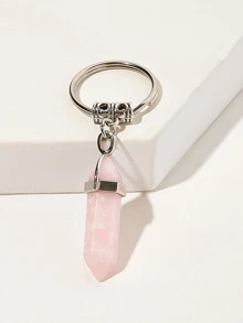 Crystalline Pendant Keychain - Pink - View 1