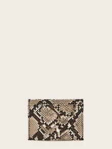 Bolsillo para tarjeta con estampado de piel de serpiente