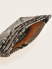 Bolsillo para tarjeta con estampado de piel de serpiente