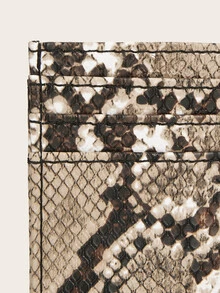 Bolsillo para tarjeta con estampado de piel de serpiente