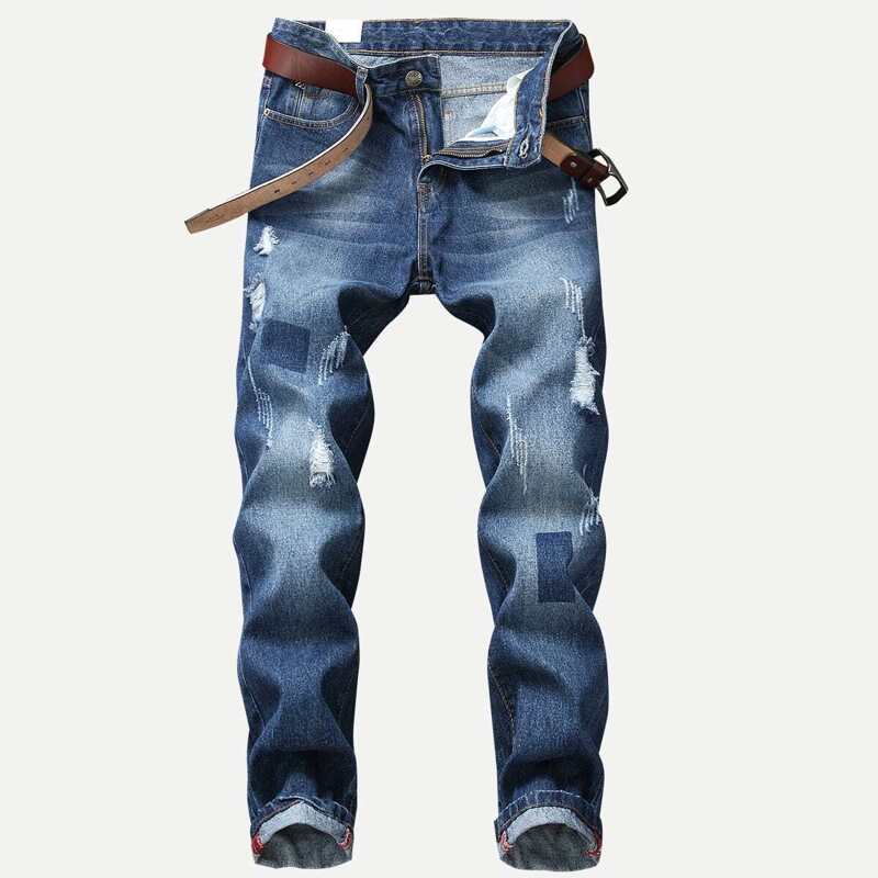 

Guys Ripped Wash Jeans, Navy