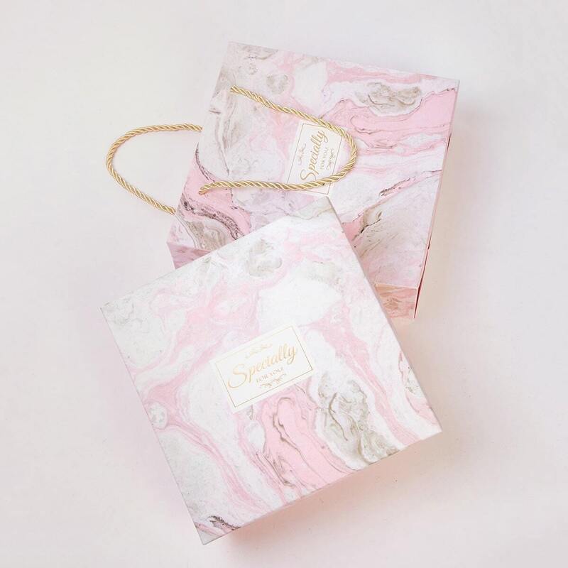 

Marble Pattern Gift Storage Box 2pcs, Pink