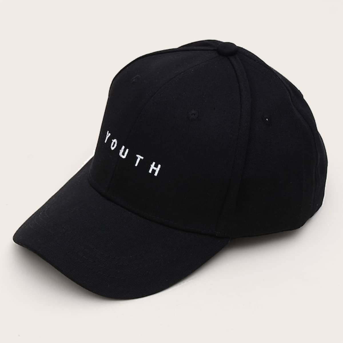

Guys Embroidered Letter Baseball Cap, Black