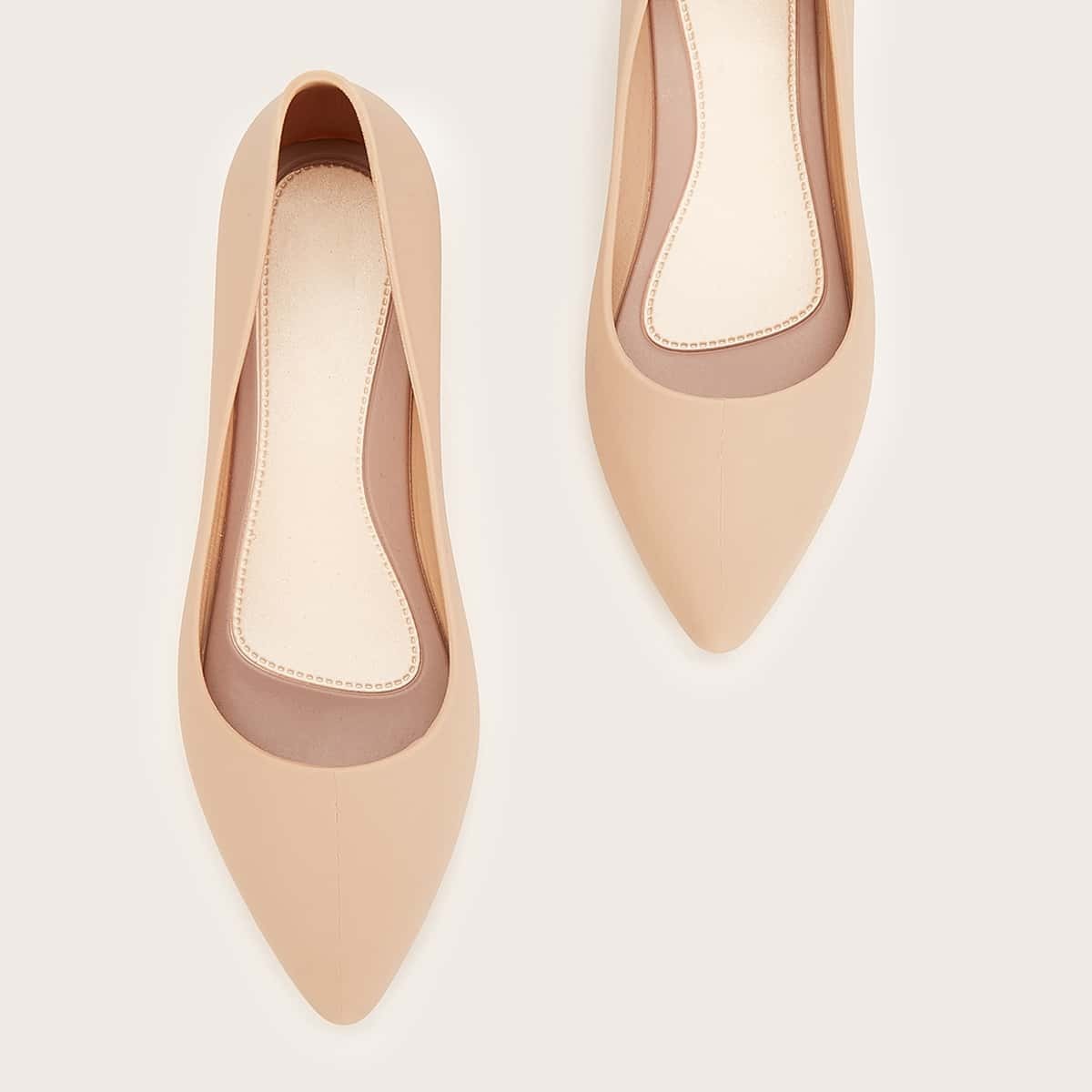 

Point Toe Slip On Wedge Shoes, Pink