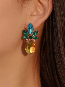 1 Cặp Bông Tai Thời Trang & Đa Năng Trái Dứa Hình Trái Cây Tối Giản Cho Phụ Nữ Đeo Hàng Ngày - Nhiều màu - Xem 2