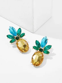 1 Cặp Bông Tai Thời Trang & Đa Năng Trái Dứa Hình Trái Cây Tối Giản Cho Phụ Nữ Đeo Hàng Ngày - Nhiều màu - Xem 1