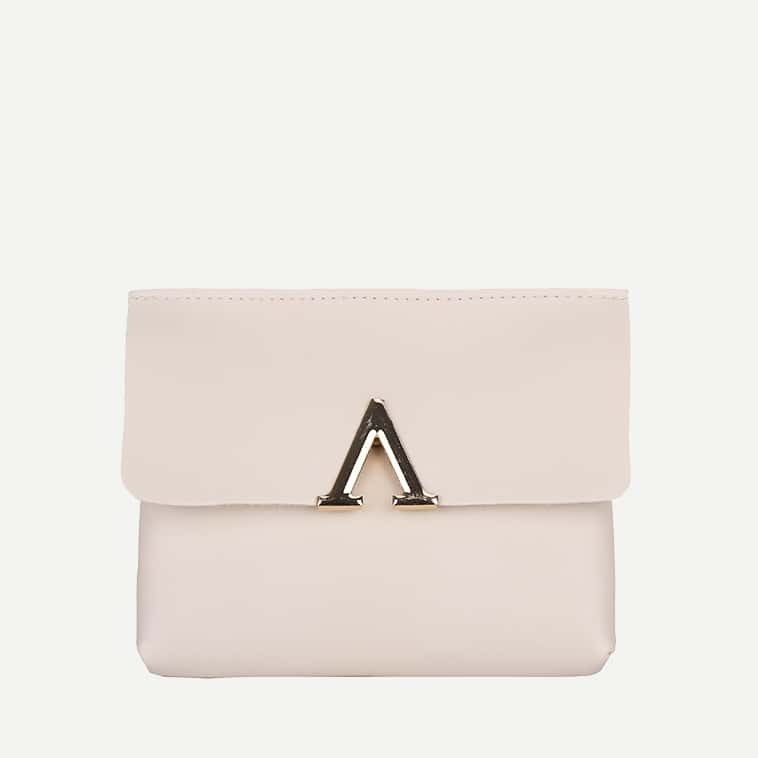 

V Cut Flap Crossbody Bag, White