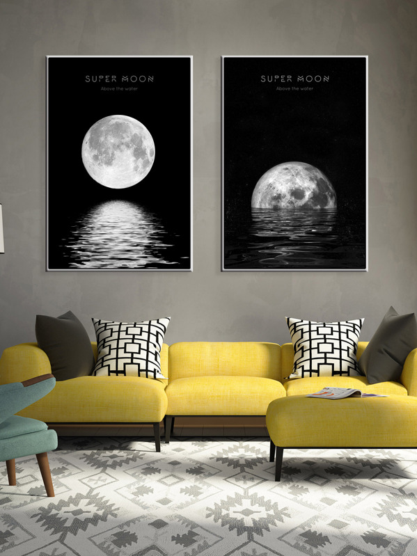 Moon Wall Art Print 1pair
