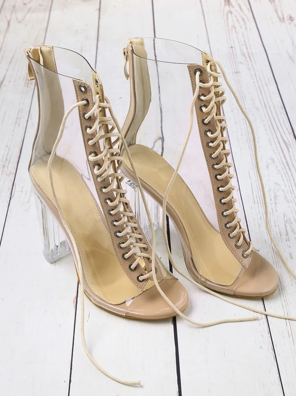 transparent heels shein