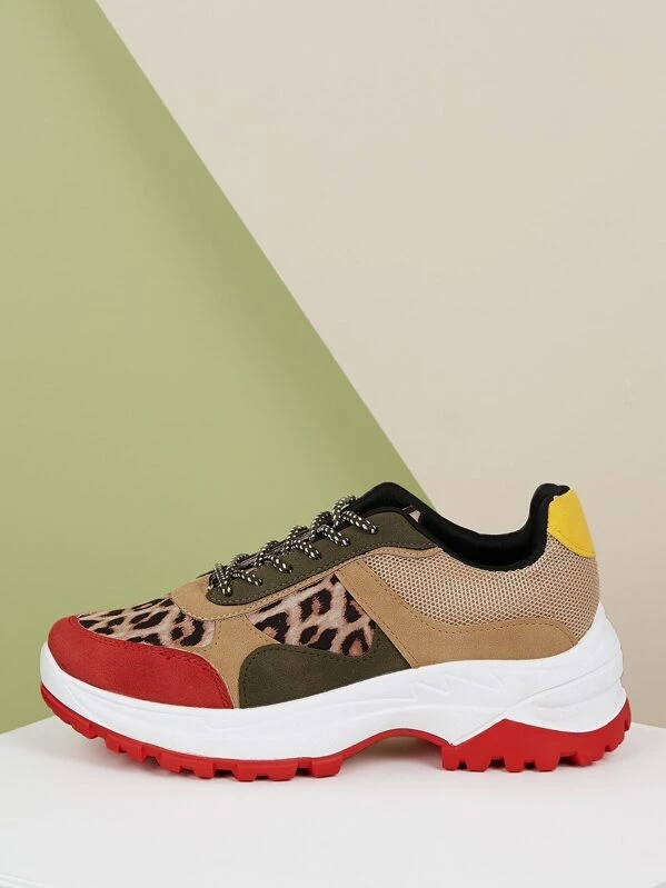 dad sneakers leopard