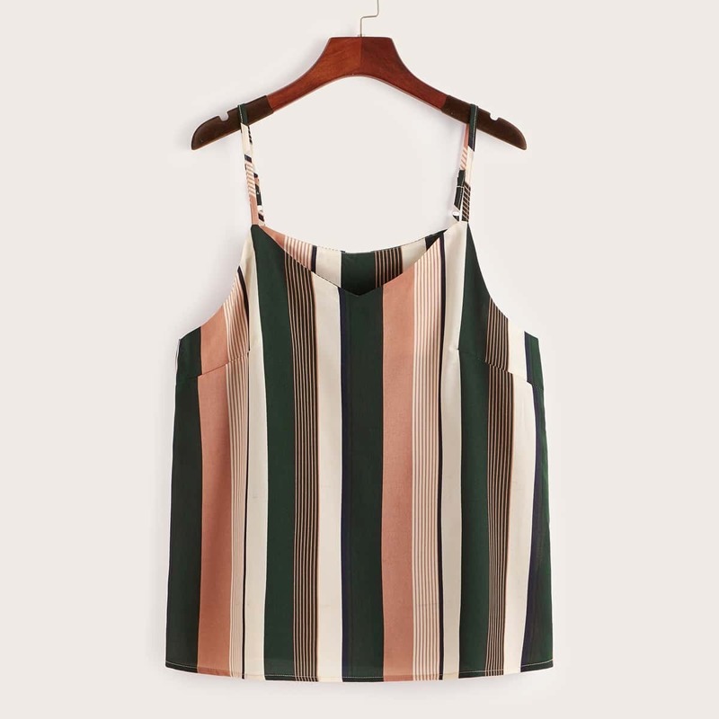 

Plus Striped Cami Top, Multicolor