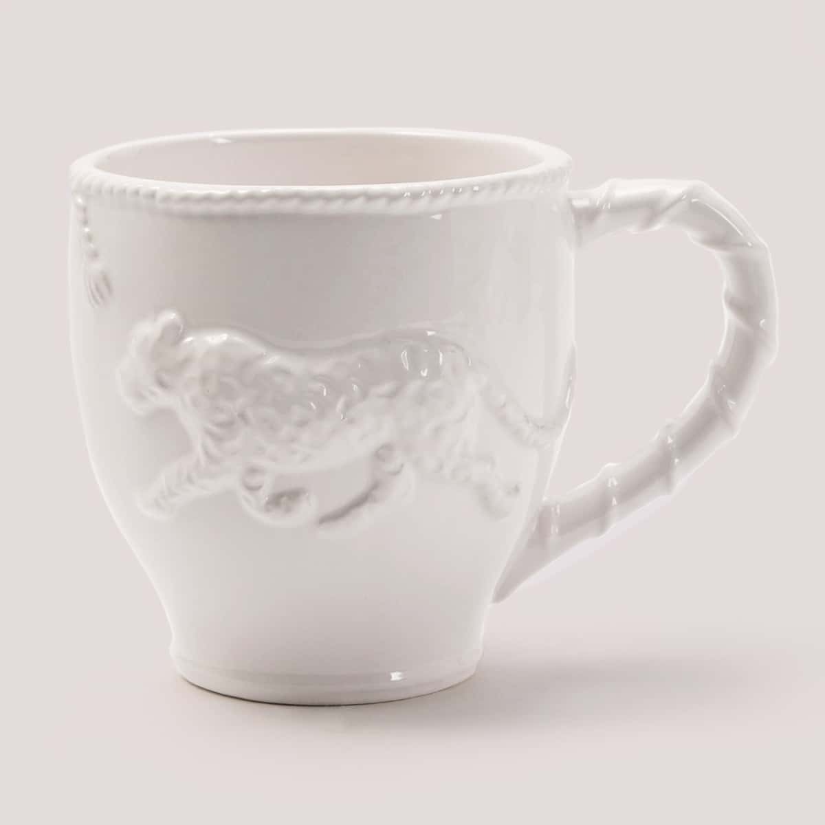 

Leopard Embossed Water Cup, White