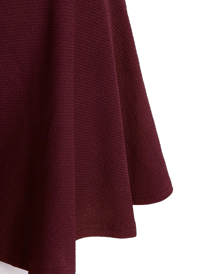Plus Elastic Waist Solid Skirt, For Thanksgiving Fall