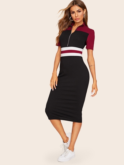 فستان سويت هارت بنصف فتحة عنق قص وخياطة