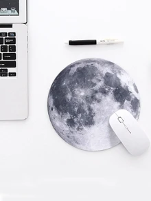 Planet Print Round Mouse pad - Grey - View 1