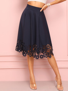 Laser Cut Hem Skirt