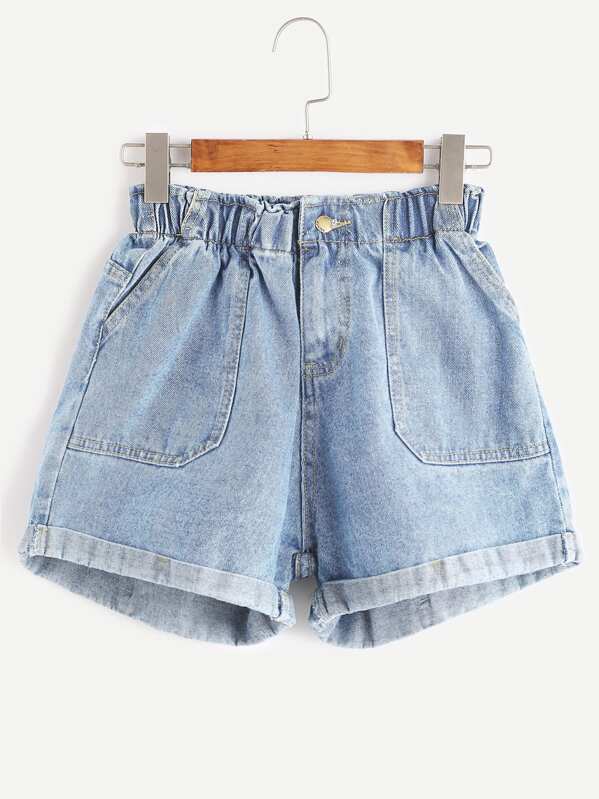 denim shorts rolled hem