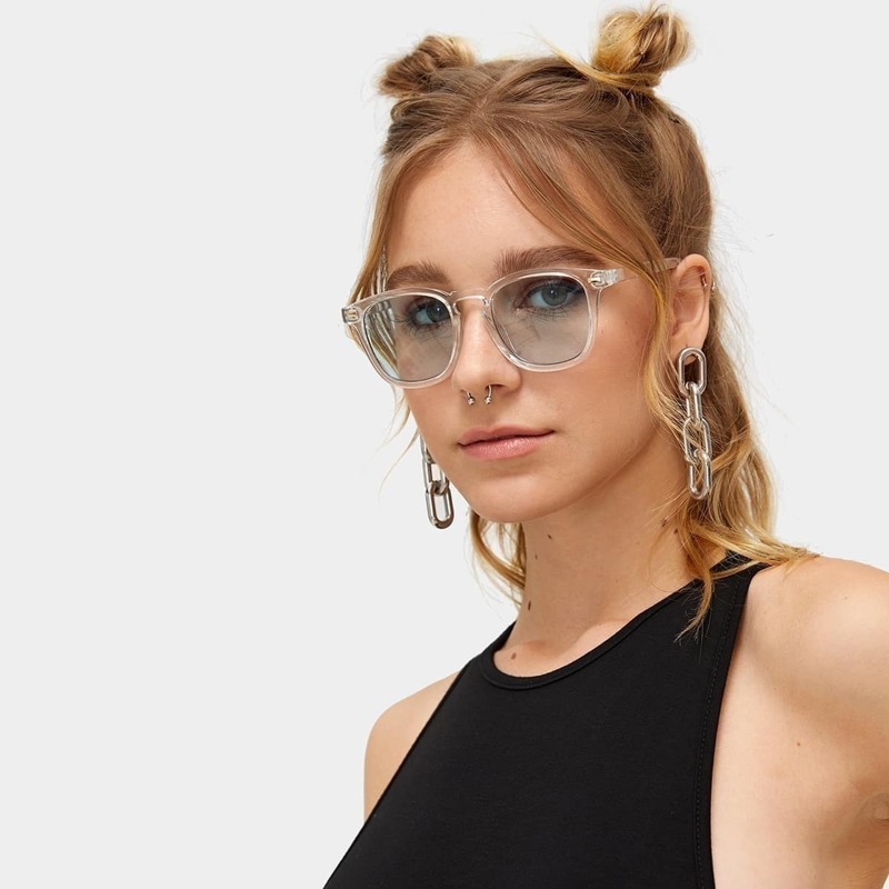

Transparent Frame Tinted Lens Sunglasses