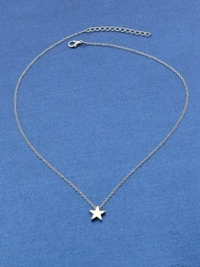 Silver Model Metal Star Pendant Necklace - Silver - View 5