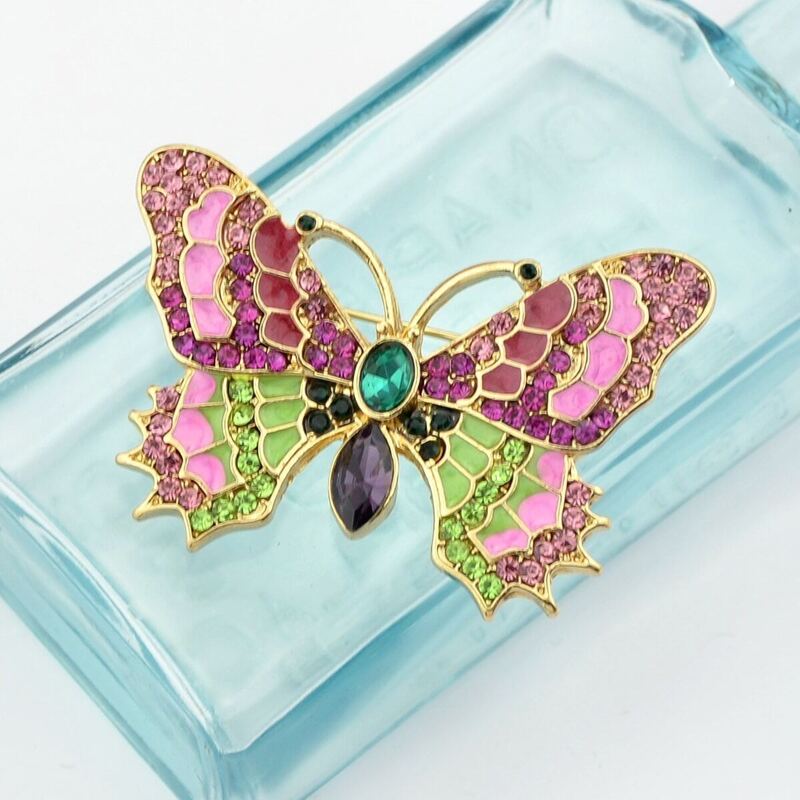 

Creative Butterfly Coat Brooch, Multicolor