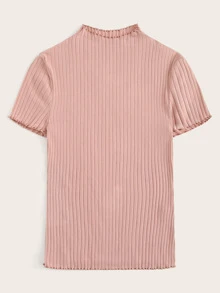 SHEIN Essnce Áo thun Hồng Casual - Bụi hồng - Xem 3