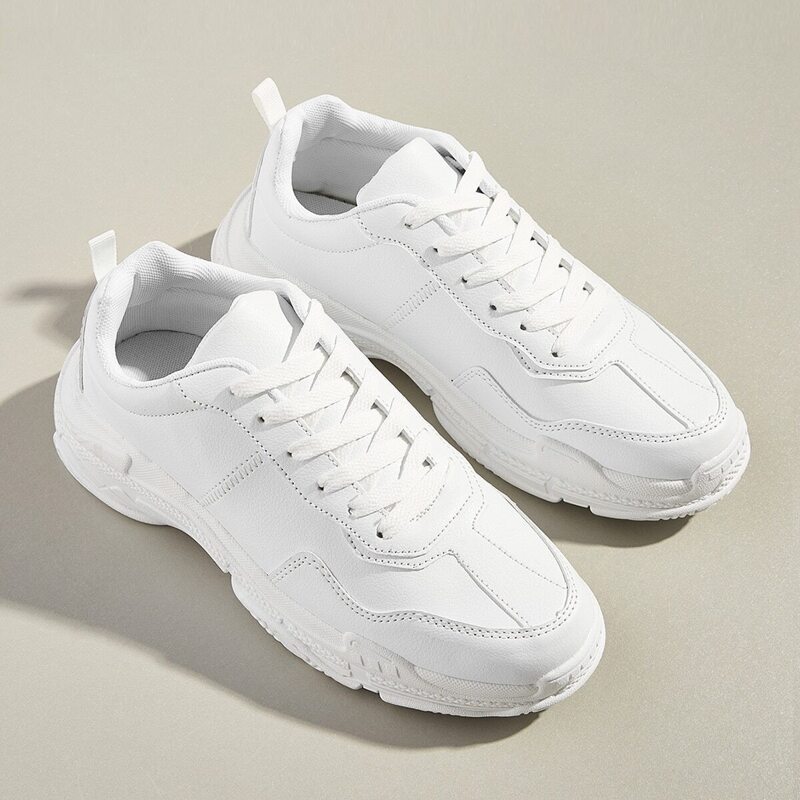 

Guys Lace-up Chunky Sole Trainers, White