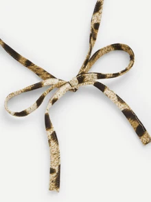 SHEIN Unity Leopard Plunge Crop Halter Top