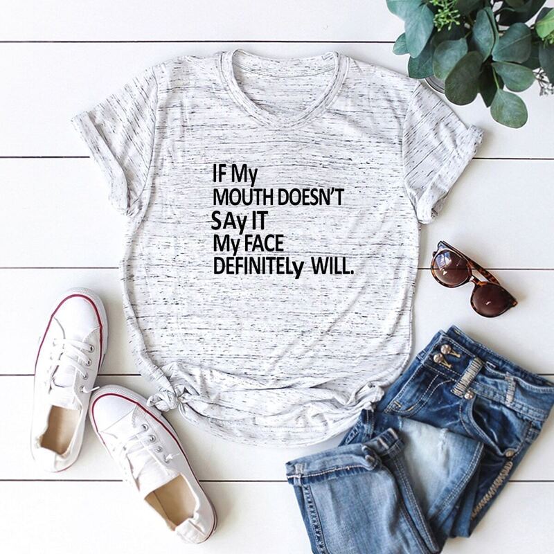 

Letter Print Tee, Grey