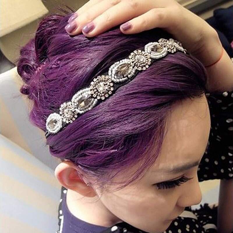 

Delicate Flower Rhinestone Elastic Ribbon Hair Band, Multicolor