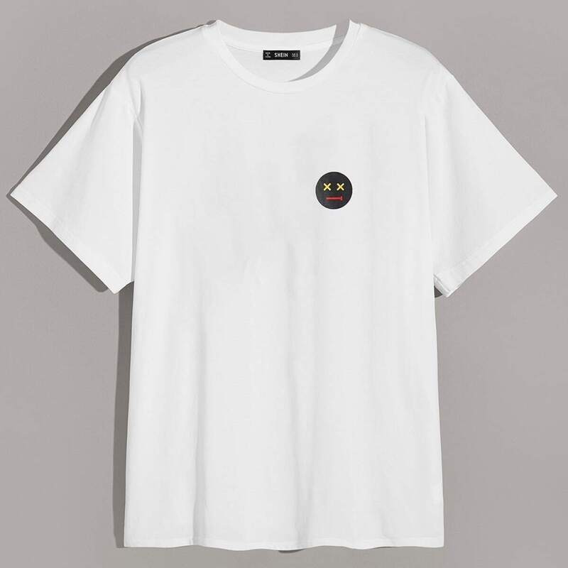 

Guys Cartoon Print Short Sleeve Tee, White