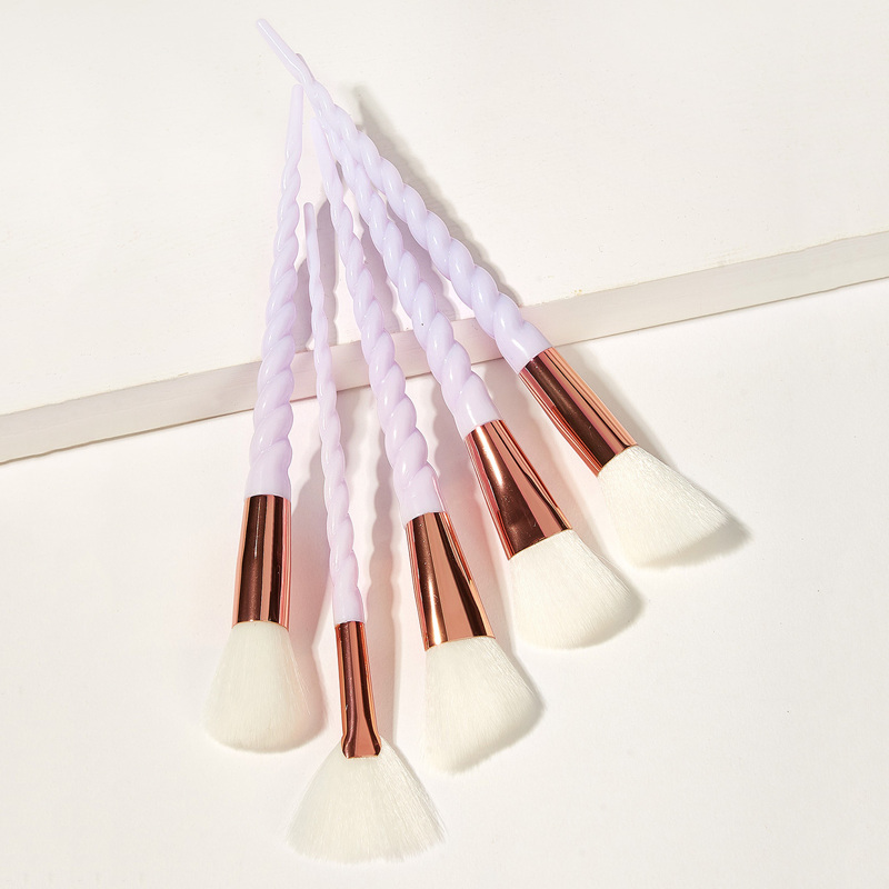 

Spiral Handle Soft Makeup Brush 5pack, Purple