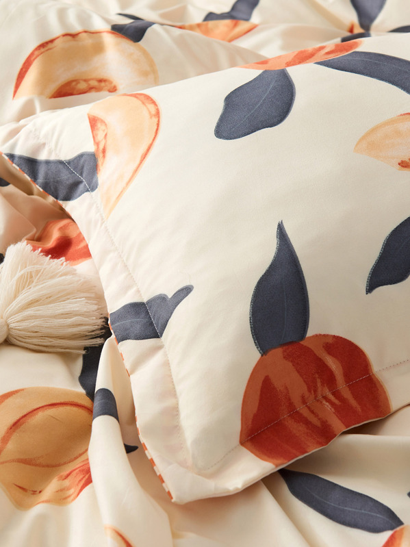 Peach Print Bedding Set SHEIN UK