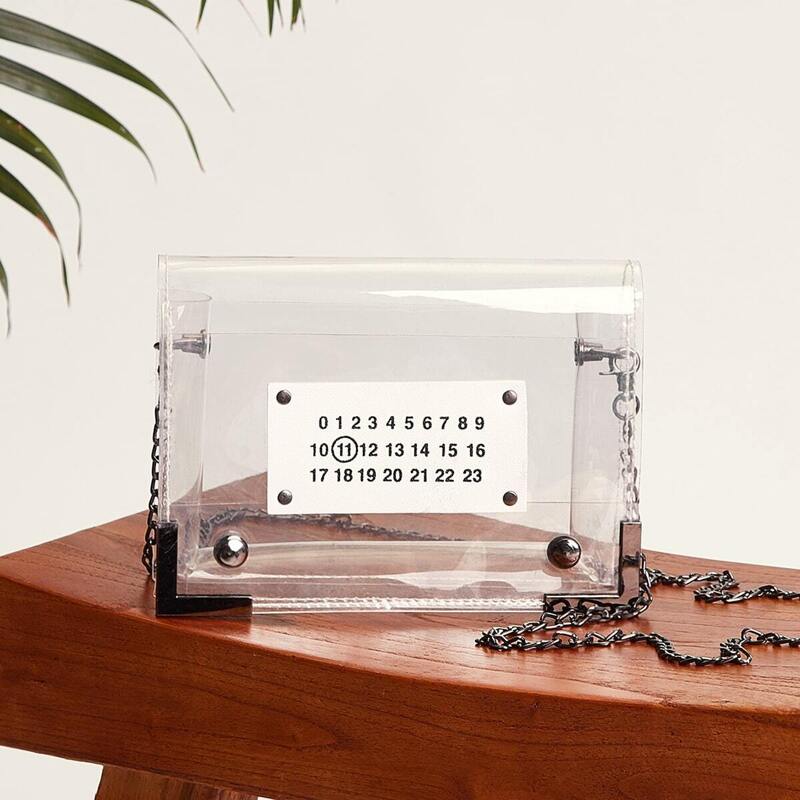 

Transparent Chain Crossbody Bag, White