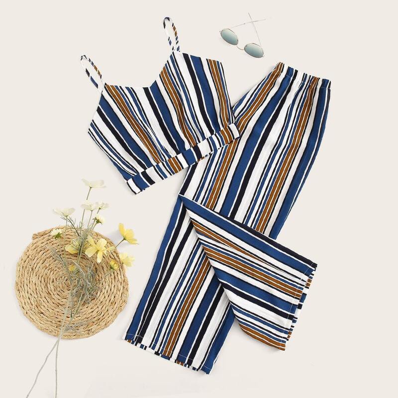 

Striped Cami Top With Pants, Multicolor