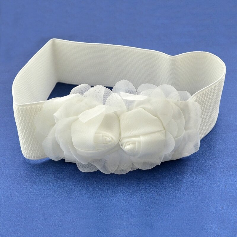 

White Lace Flowers Cummerbunds Belts