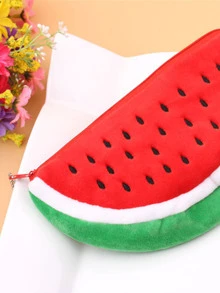 Watermelon Shaped Pencil Case 1pc - Multicolor - View 3