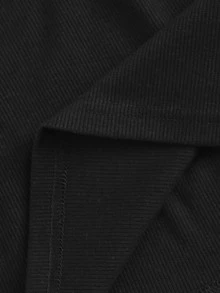 SHEIN EZwear Top halter corto sólido tejido de canalé - Negro - Ver 5