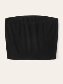 Muchica Top bandeau corto tejido de canalé