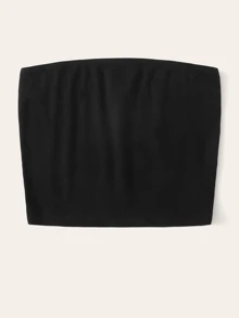 Muchica Top bandeau corto tejido de canalé