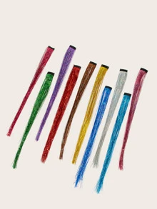 Clip In Hair Tinsel 10pack Simple Practical Multifunctional - Multicolor - View 3