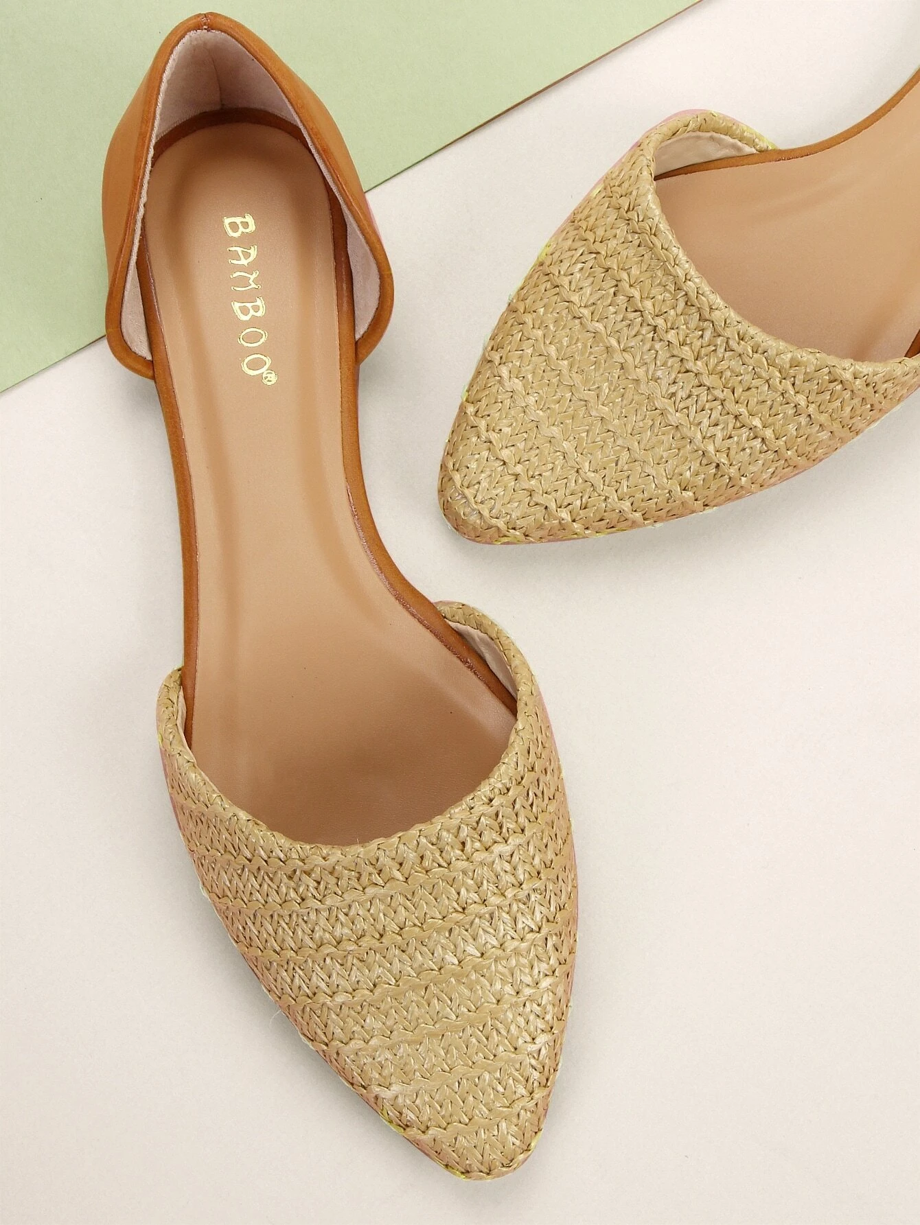 woven pointed flats