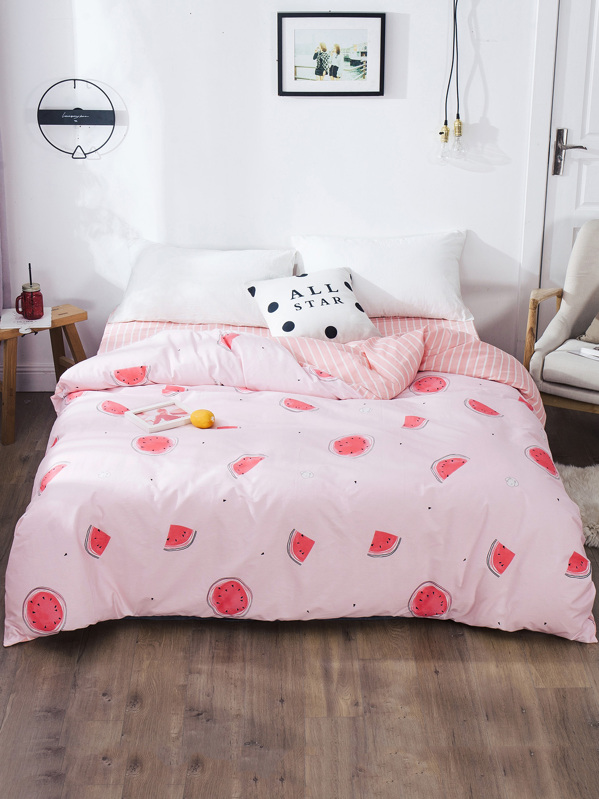 Watermelon Print Duvet Cover Shein