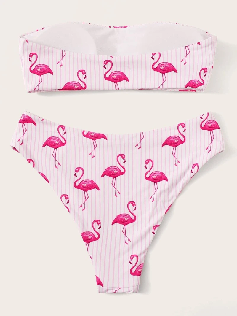 Bikini Bandeau Flamenco Con Estampado De kZXOPiu